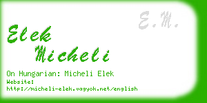 elek micheli business card